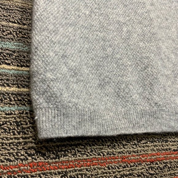 ADRIENNE VITTADINI Cashmere Womens LARGE Sweater Short Sleeve Gray Shirt Zip Up - Picture 5 of 11